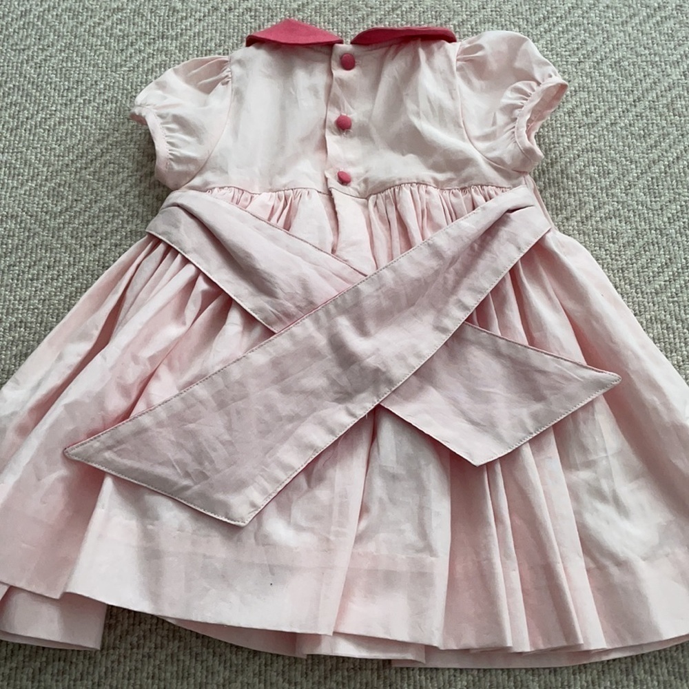 New Antoinette Paris Helena Dress Pink Hot Air Balloon Embroidery 12M - Picture 4 of 6